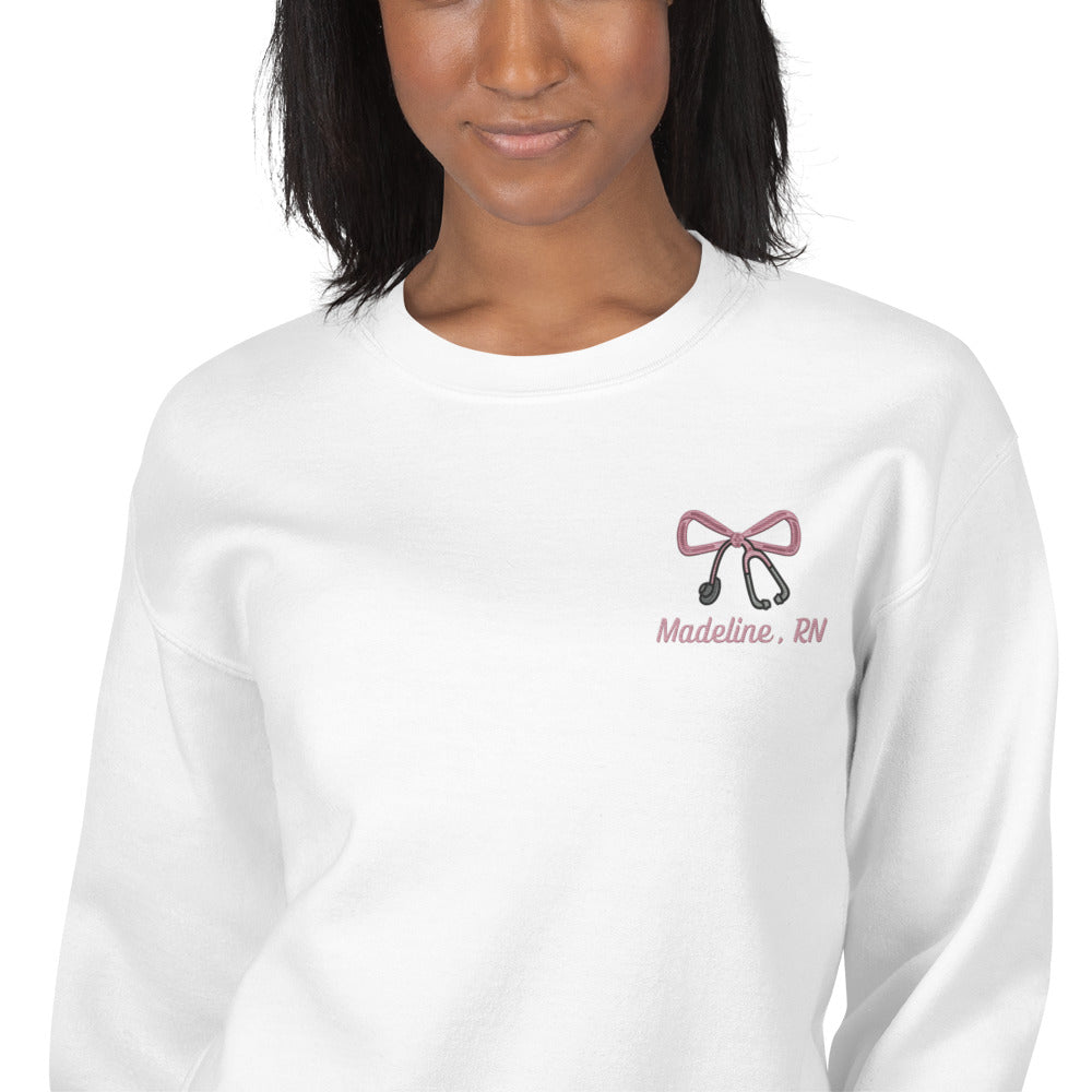 Personalized Embroidered Bow Sweatshirt