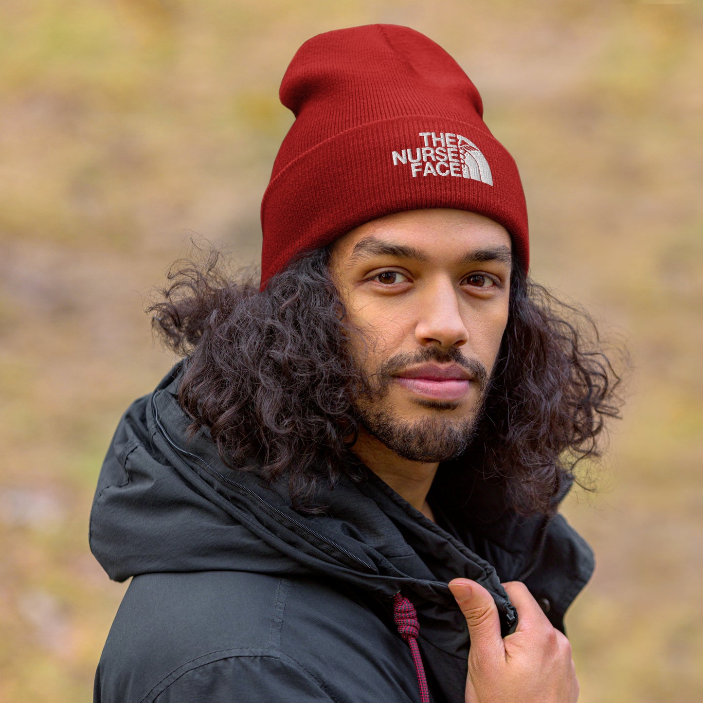 Gorro con puños con cara de enfermera