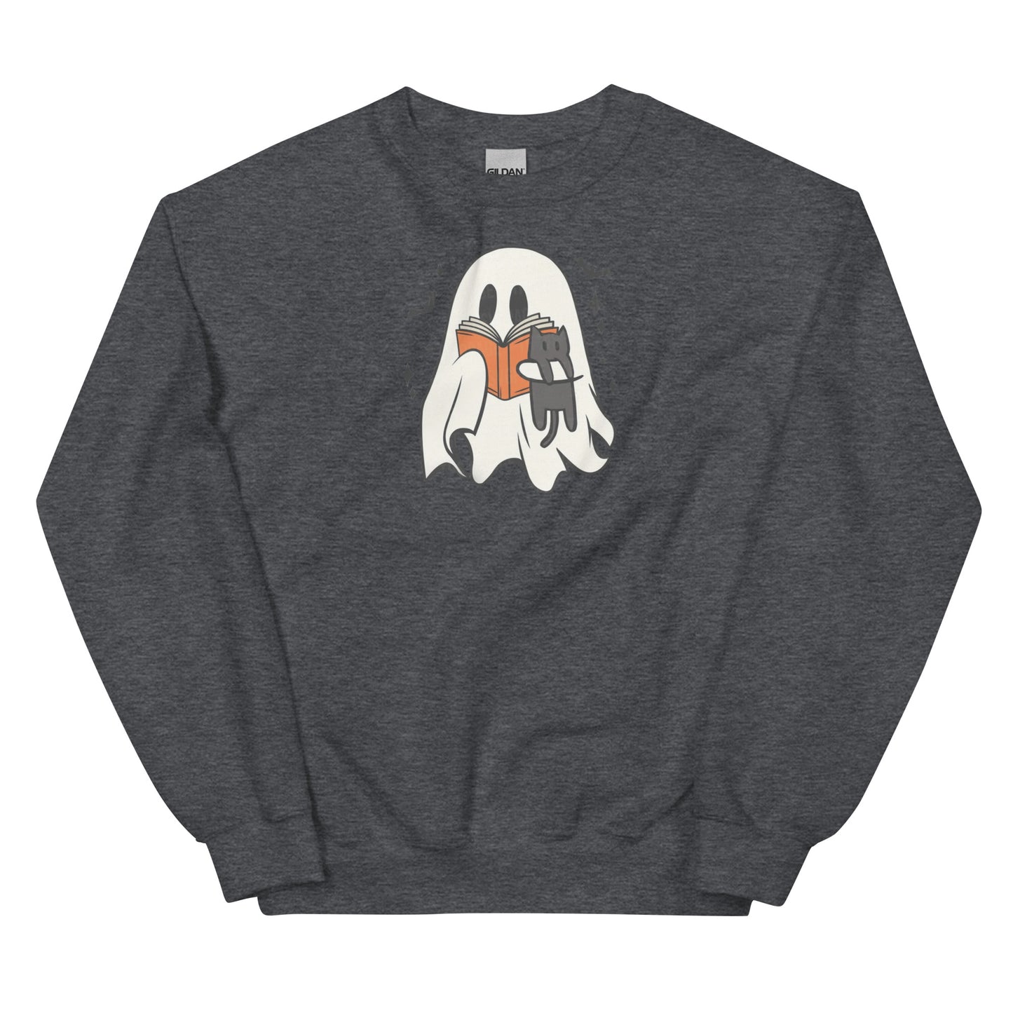 Retro Ghost Reading Sweatshirt | Halloween Teacher Gift