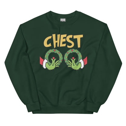 Chest Nuts Couples Matching Sweatshirts | Funny Christmas Party Sweaters | Holiday His and Hers Gift