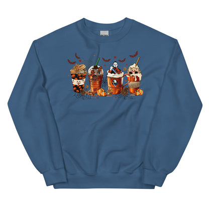 Funny Halloween Horror Latte Sweatshirt | Coffee Sweater