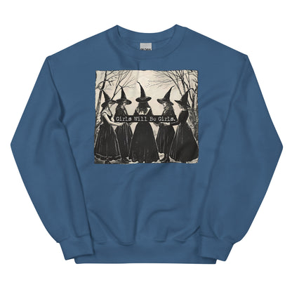 Vintage Girls Will Be Girls Witch Halloween Sweatshirt