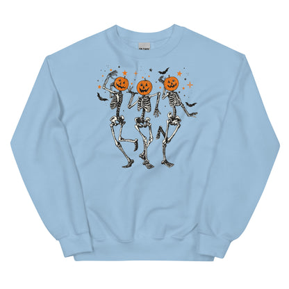 Dancing Skeleton Pumpkin Head Sweatshirt | Fall Sweater