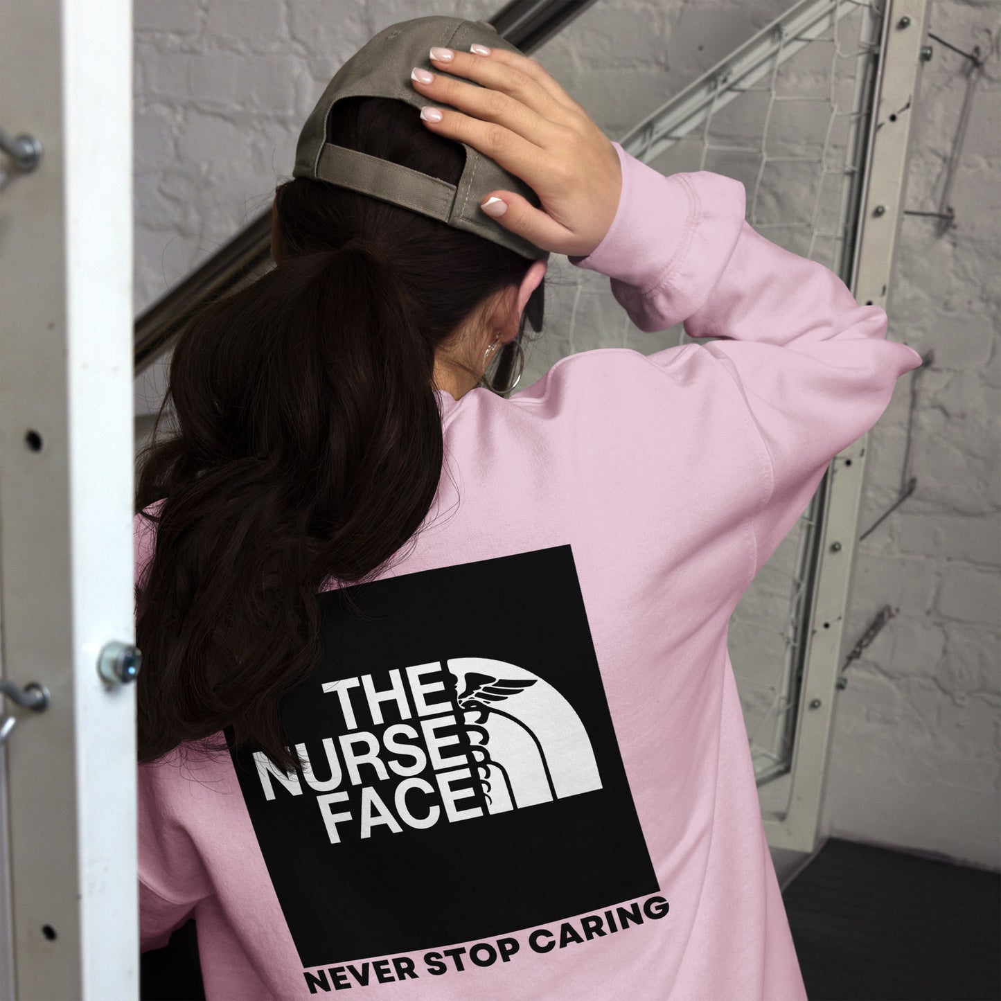 The Nurse Face Sweatshirt | Never Stop Caring