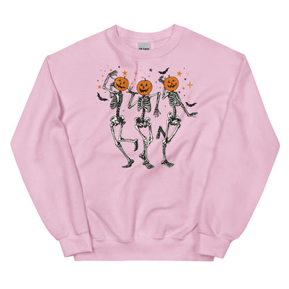 Dancing Skeleton Pumpkin Head Sweatshirt | Fall Sweater