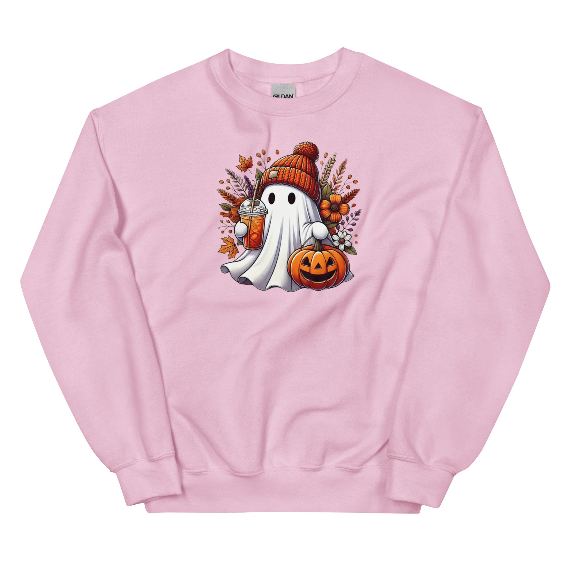 Little Ghost Iced Coffee Sweatshirt Cute Halloween Pullover