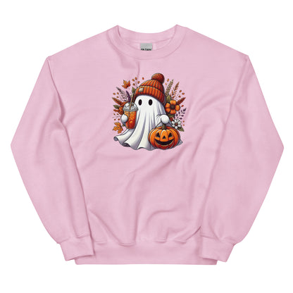 Little Ghost Iced Coffee Sweatshirt Cute Halloween Pullover