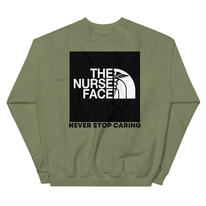 The Nurse Face Sweatshirt | Never Stop Caring