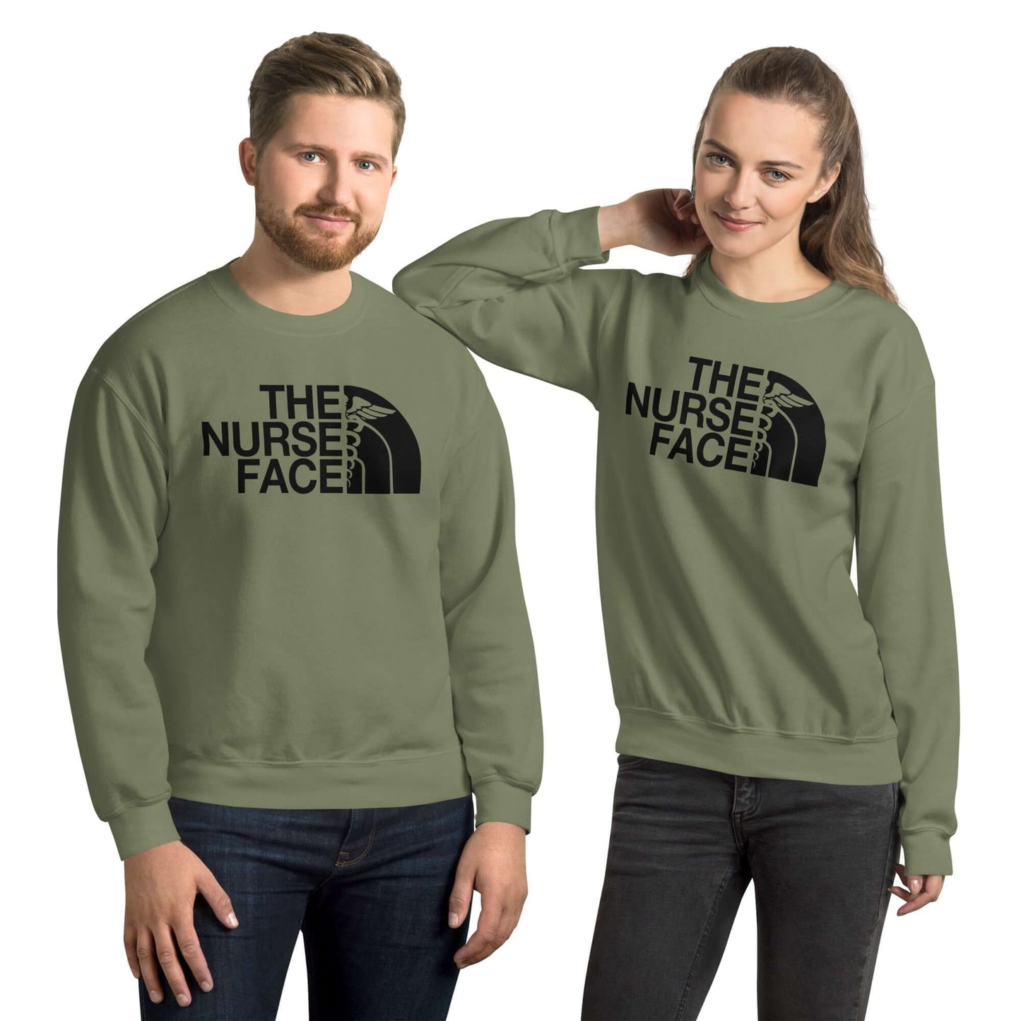 The Nurse Face Sweatshirt | Black Font