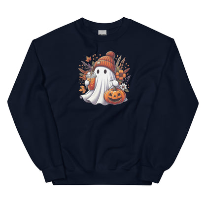 Little Ghost Iced Coffee Sweatshirt Cute Halloween Pullover