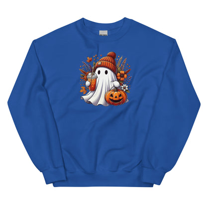 Little Ghost Iced Coffee Sweatshirt Cute Halloween Pullover