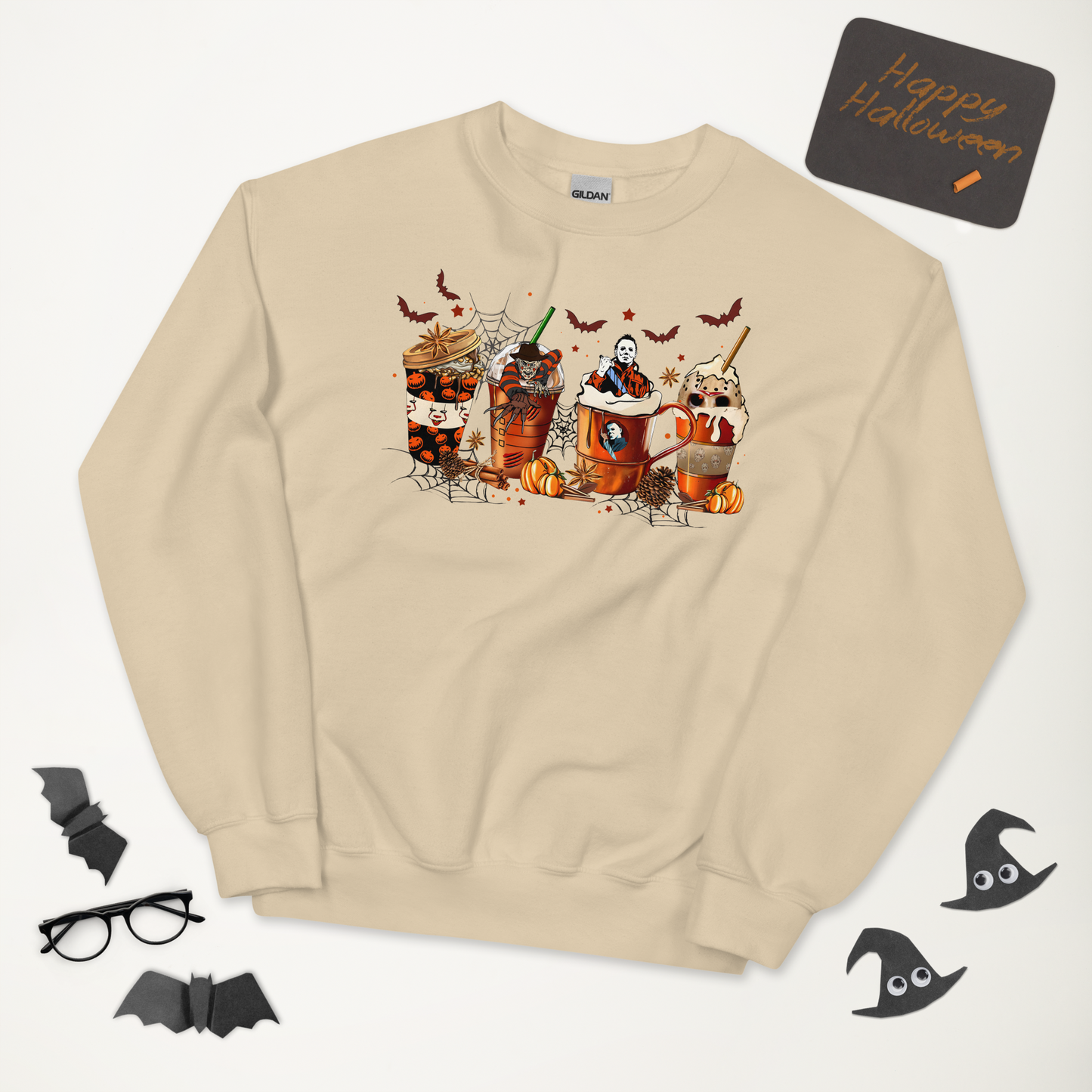 Funny Halloween Horror Latte Sweatshirt | Coffee Sweater