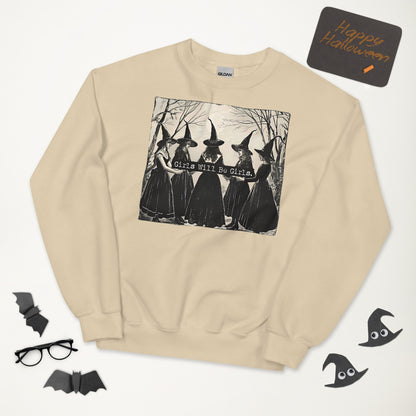 Vintage Girls Will Be Girls Witch Halloween Sweatshirt