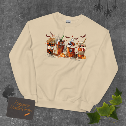 Funny Halloween Horror Latte Sweatshirt | Coffee Sweater