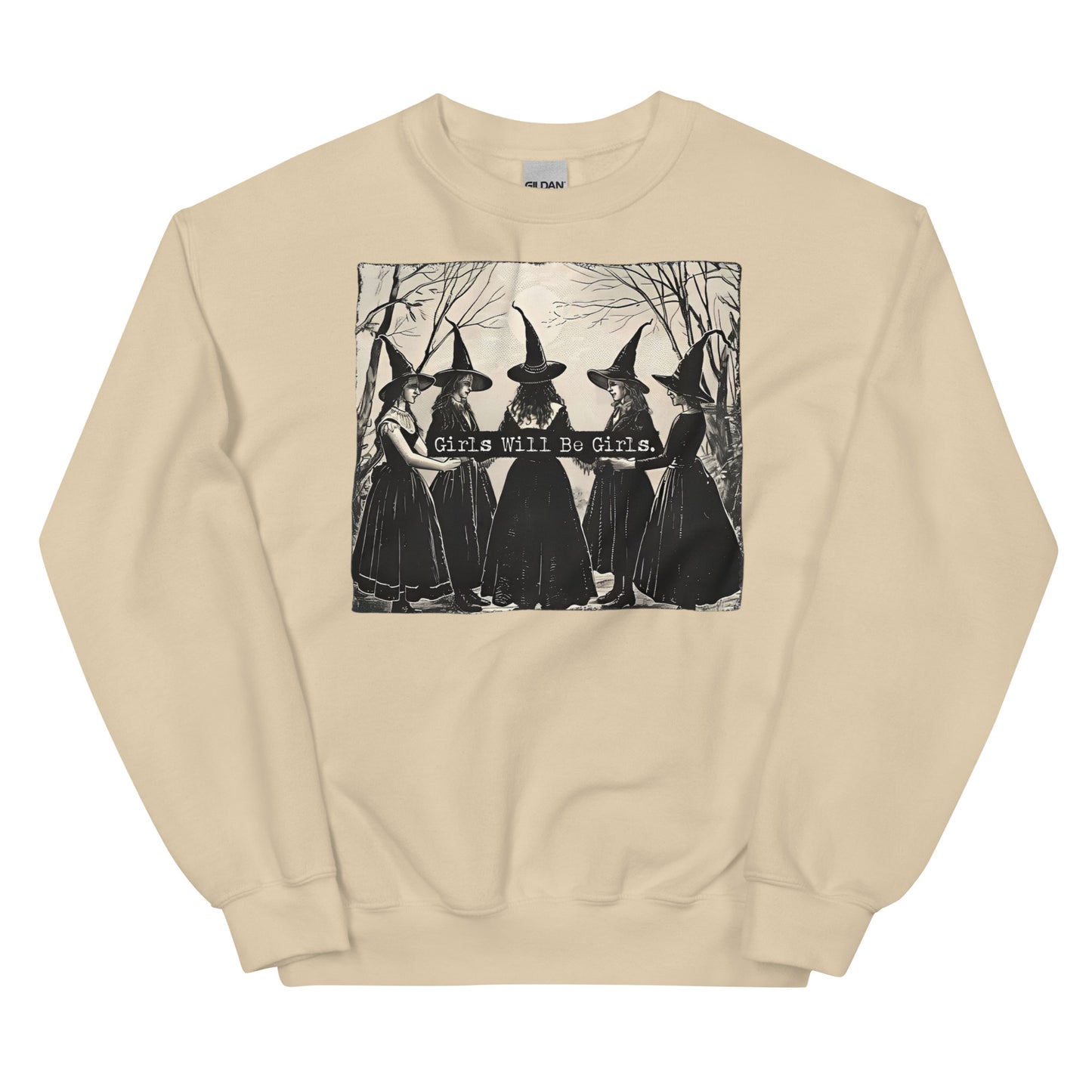 Vintage Girls Will Be Girls Witch Halloween Sweatshirt