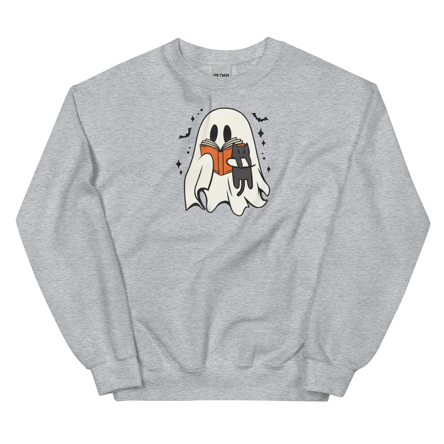 Retro Ghost Reading Sweatshirt | Halloween Teacher Gift