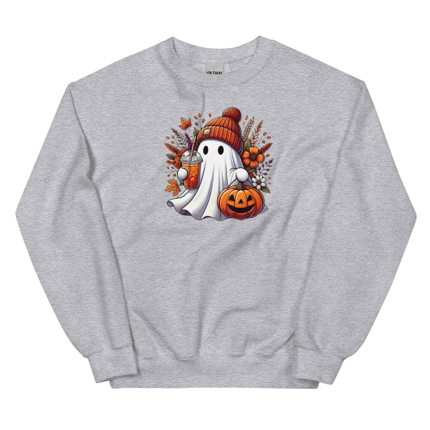 Little Ghost Iced Coffee Sweatshirt Cute Halloween Pullover