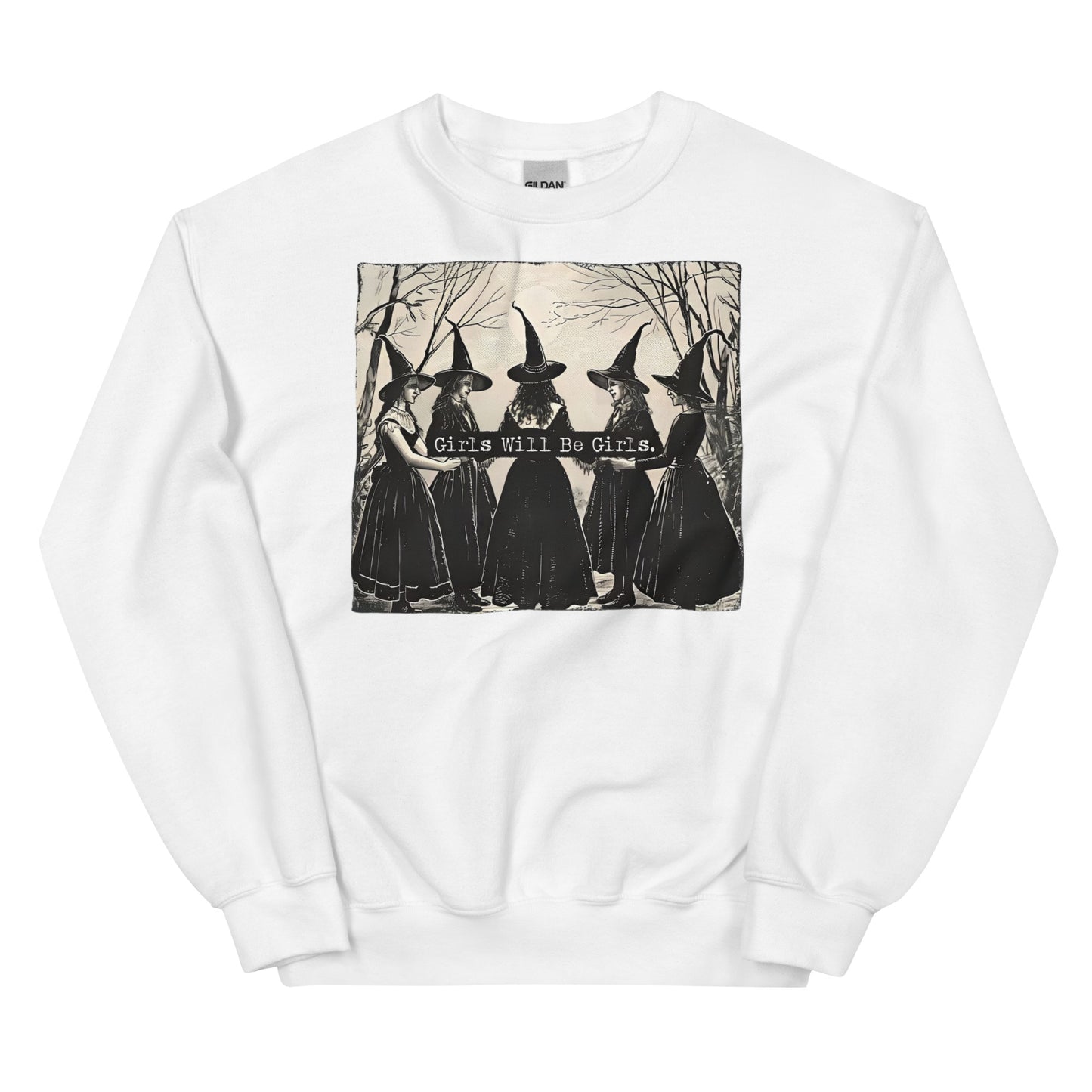 Vintage Girls Will Be Girls Witch Halloween Sweatshirt