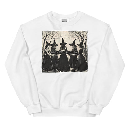 Vintage Girls Will Be Girls Witch Halloween Sweatshirt