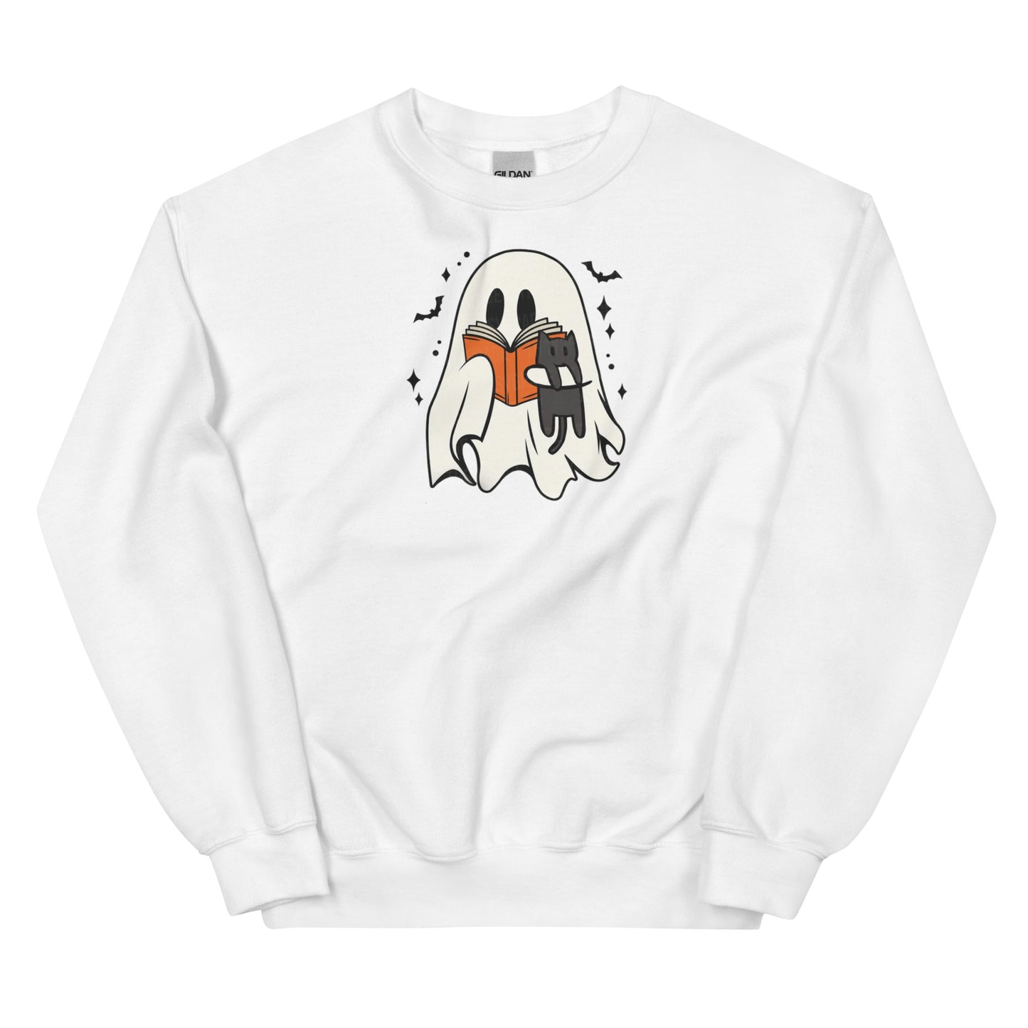 Retro Ghost Reading Sweatshirt | Halloween Teacher Gift